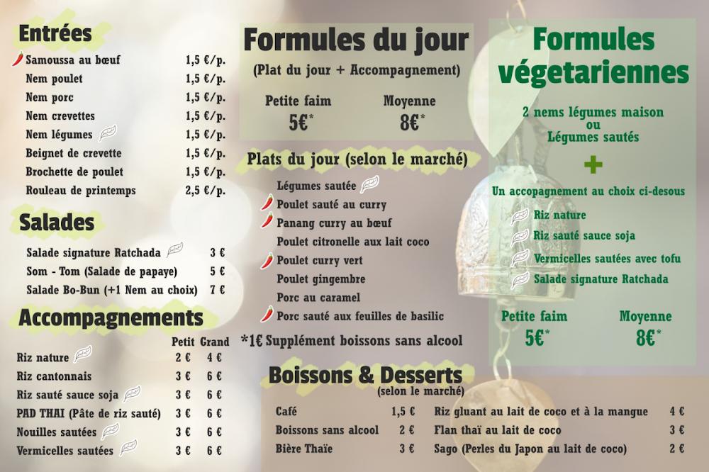 Ratchada Restaurant Thai Montpellier - Menu Image 2